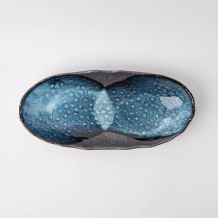 Organic Platter Oval 32cm Storm Glaze.