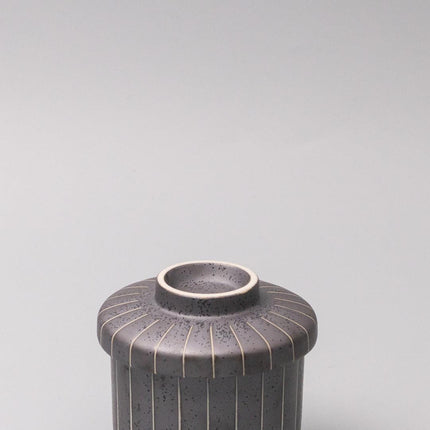 Cup Chawanmushi 170ml Matt Black Stripe Glaze.