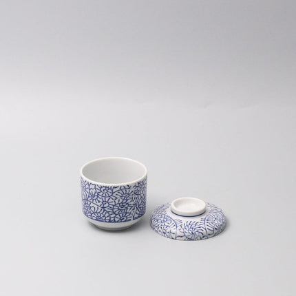 Cup Chawanmushi 170ml Blue Paisley Glaze.