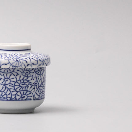 Cup Chawanmushi 170ml Blue Paisley Glaze.