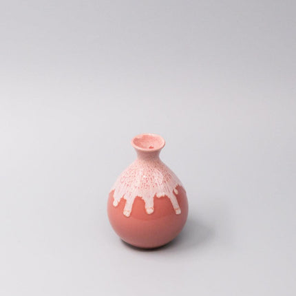 Sake Jug 300ml Pink White Drip Glaze.