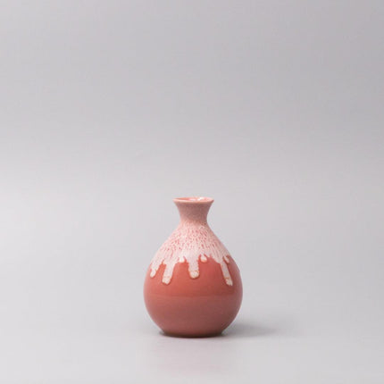 Sake Jug 300ml Pink White Drip Glaze.