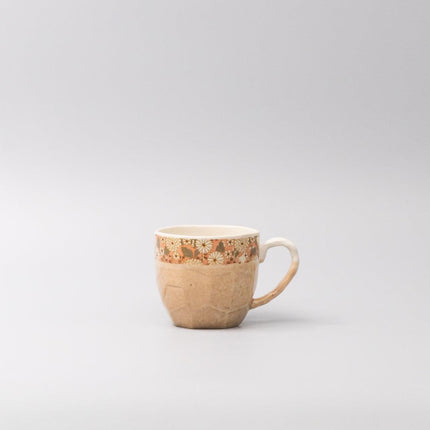 Mug in a Gift Box 260ml Apricot Floral Band Design.
