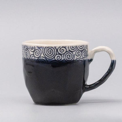 Mug in a Gift Box 260ml Navy Spiral Band Glaze.