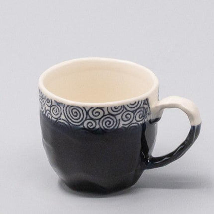 Mug in a Gift Box 260ml Navy Spiral Band Glaze.