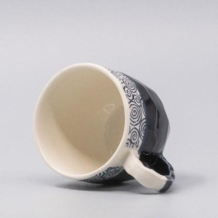 Mug in a Gift Box 260ml Navy Spiral Band Glaze.