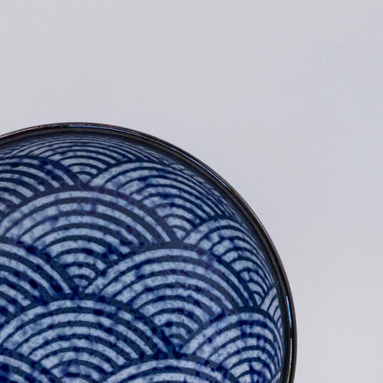 Bowl 17cm Blue Wave Design.