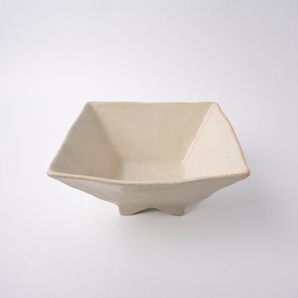 Fluted Bowl Square 21x21cm Oatmeal Glaze.