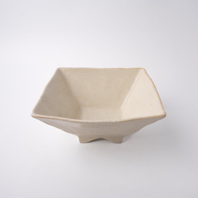 Fluted Bowl Square 21x21cm Oatmeal Glaze.