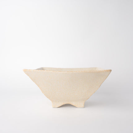 Fluted Bowl Square 21x21cm Oatmeal Glaze.