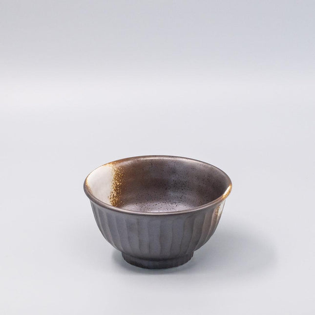 Bowl Deep 18cm Black Ridged Glaze.