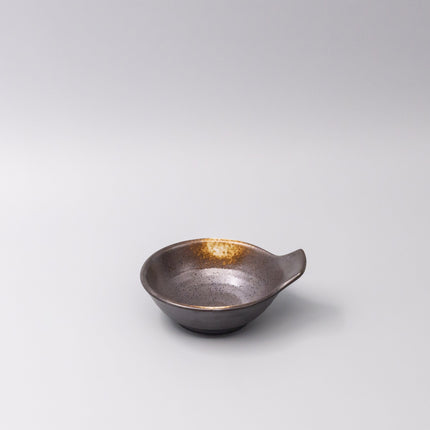 Bowl with Handle 12cm Bronze Glaze.