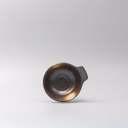 Bowl with Handle 12cm Bronze Glaze.