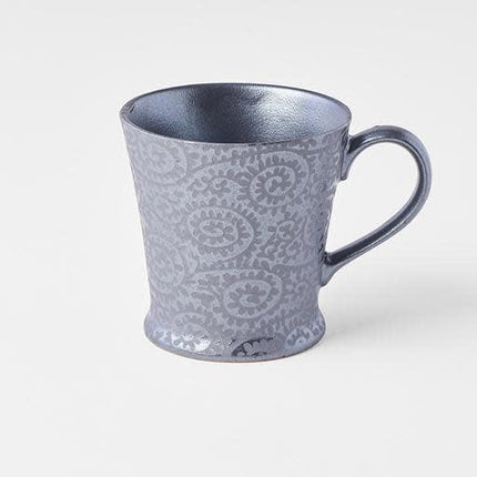 Mug 200ml Black Scroll Design.