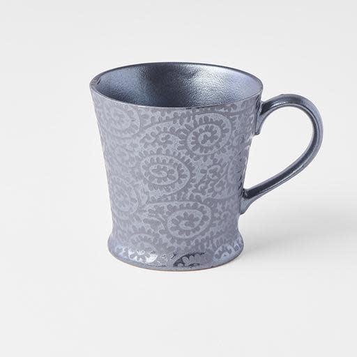 Mug 200ml Black Scroll Design.