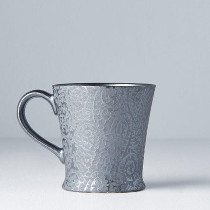Mug 200ml Black Scroll Design.
