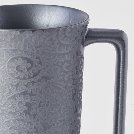 Mug with Handle 350ml Black Scroll Design.