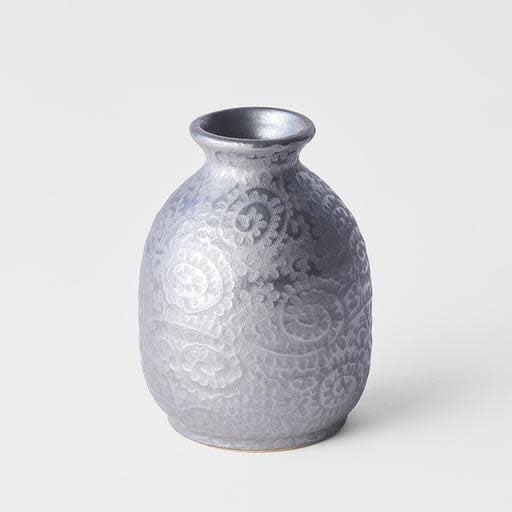 Sake Jug 300ml Black Scroll Glaze.