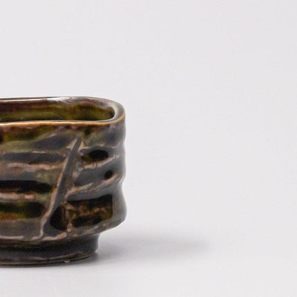 Sake Cup Sage Brown Glaze.