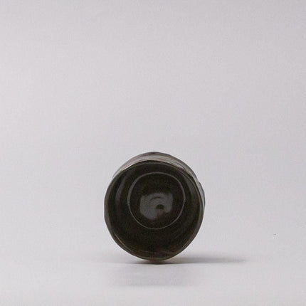Sake Cup Moss Black Glaze.