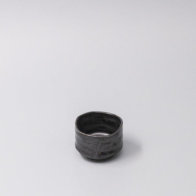 Sake Cup Jet Black Glaze.