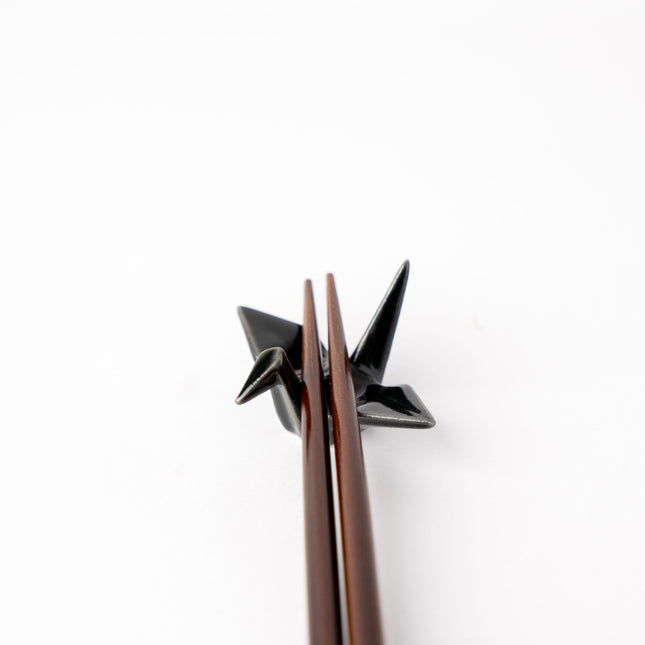 Chopstick Rest Origami Crane Black.