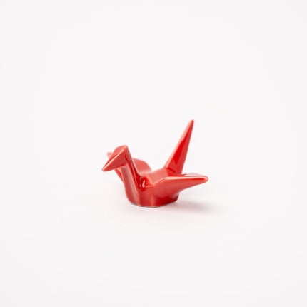Chopstick Rest Origami Crane Red.
