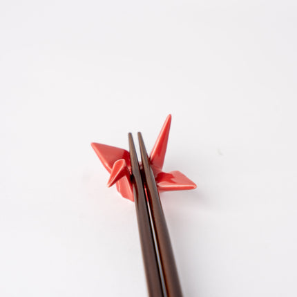 Chopstick Rest Origami Crane Red.