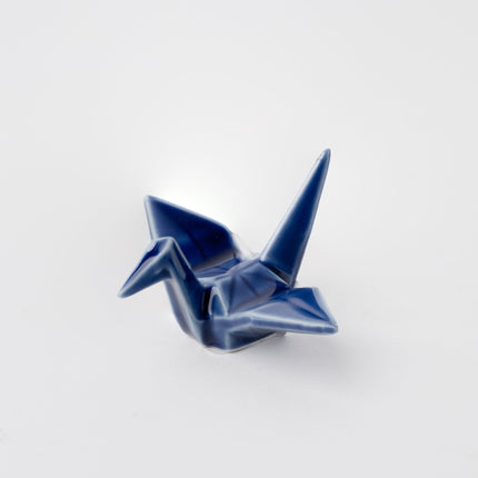 Chopstick Rest Origami Crane Indigo Blue.