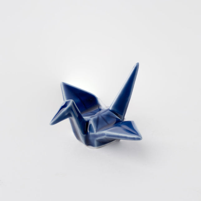 Chopstick Rest Origami Crane Indigo Blue.