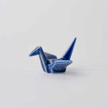 Chopstick Rest Origami Crane Indigo Blue.