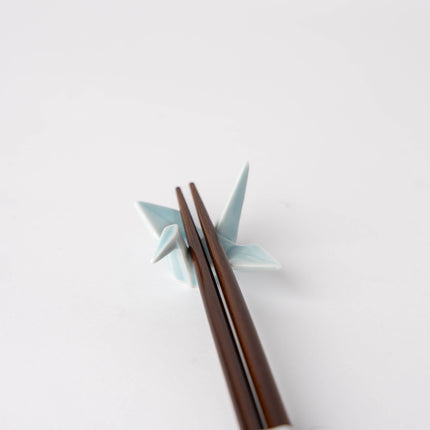 Chopstick Rest Origami Crane Light Blue.