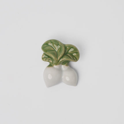 Chopstick Rest White & Green Radish.