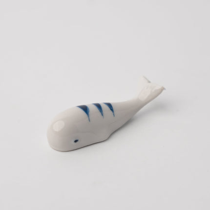 Chopstick Rest Blue Stripe Whale.