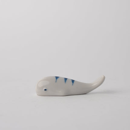 Chopstick Rest Blue Stripe Whale.