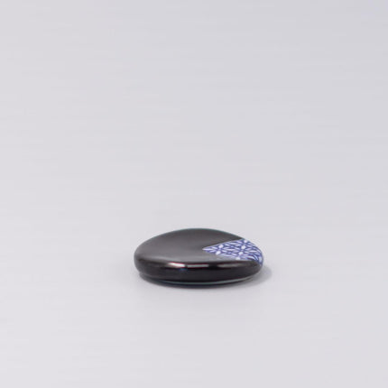 Chopstick Rest Round Black & Blue Hishi.
