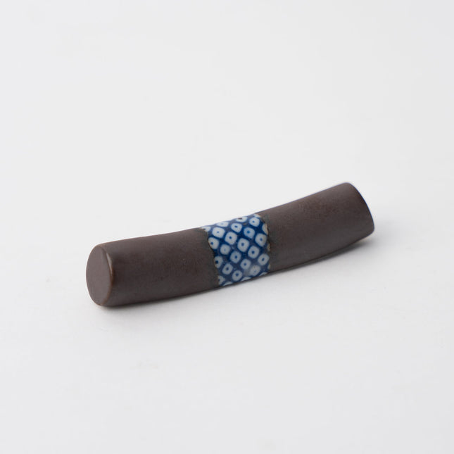 Chopstick Rest Cylinder Shibori Black.
