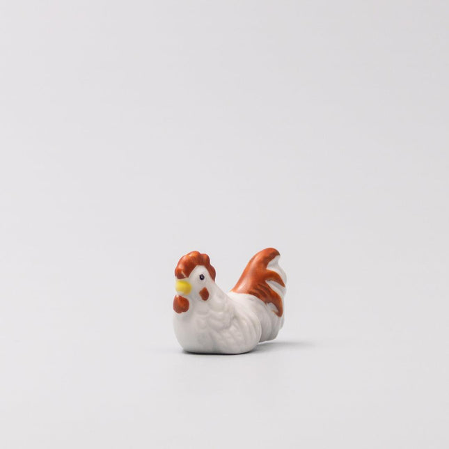 Chopstick Rest White and Red Rooster.