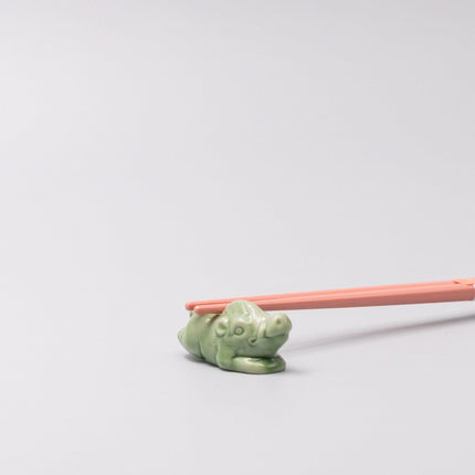 Chopstick Rest Green Boar.
