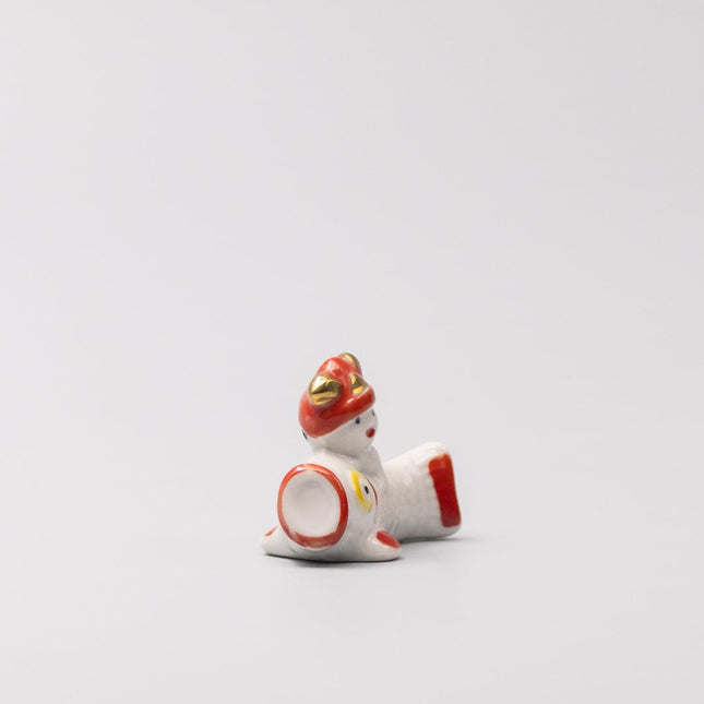 Chopstick Rest Red and White Fish Riding.