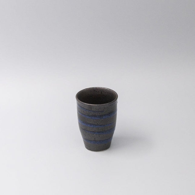 Sushi Mug 300ml Bright Blue Spiral On Black Design.