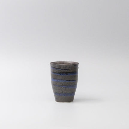 Sushi Mug 300ml Bright Blue Spiral On Black Design.