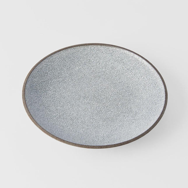 Dinner Plate 25cm Crazed Grey Glaze.