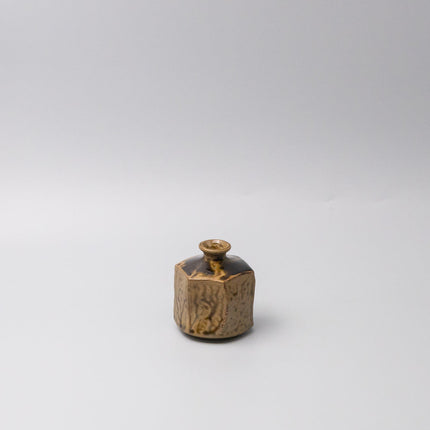 Vase Small Earth Tone Hexagon.