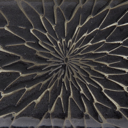 Sushi Plate 22cm Charcoal Net Design.