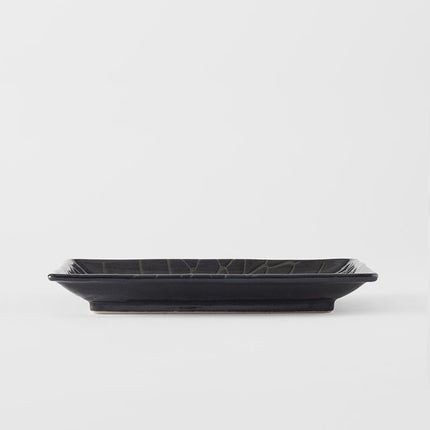 Sushi Plate 22cm Charcoal Net Design.