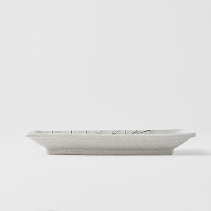 Sushi Plate 22cm Grey Net Design.