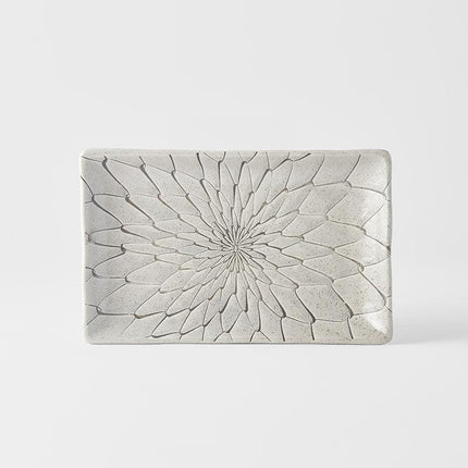 Sushi Plate 22cm Grey Net Design.