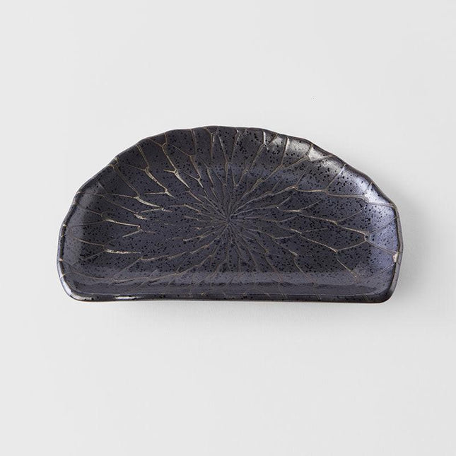 Plate D Shaped 21cm Charcoal Net Design.