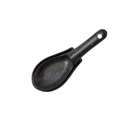 Spoon Rest Small Kanso Matte Black Glaze.